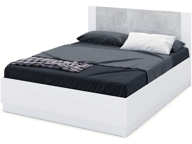 Кровать «Аврора» 160*200 (подъемник), Белый/ателье светлый. Фото 1