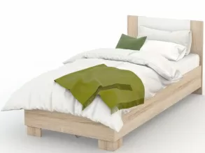 Кровать «Аврора» 90*200 (основание ЛДСП), Дуб сонома/Белый от магазина Мебельный дом