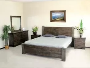Спальня из массива гевеи «Borneo», темно серый от магазина Мебельный Дом
