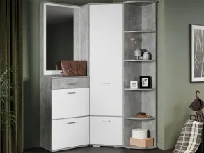Прихожая «Виола» угловая М, Ателье светлый/белый от магазина Мебельный Дом