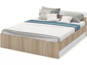 Кровать «Алёна» 160x200 с основанием, Дуб сонома/Белый от магазина Мебельный дом