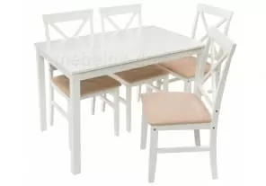 Обеденная группа Chili (стол и 4 стула) buttermilk / beige от магазина Мебельный дом