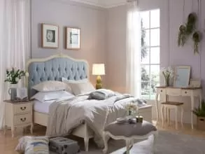 Кровать «Florence» (160х200) MK-5022-AW (Молочный, NDS149 (голуб.) от магазина Мебельный дом