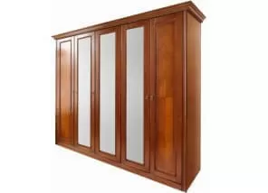 Шкаф распашной 5-ти дверный с зеркалами Палермо Т-755, янтарь от магазина Мебельный дом