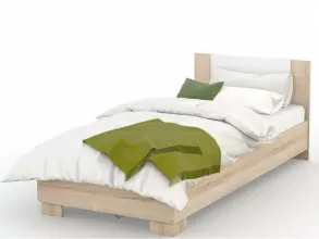 Кровать «Аврора» 120*200 (основание ЛДСП), Дуб сонома/Белый от магазина Мебельный дом