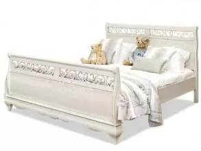 Кровать «Оскар» ММ-216-02/16 (б/м, б/к). белая эмаль от магазина Мебельный дом