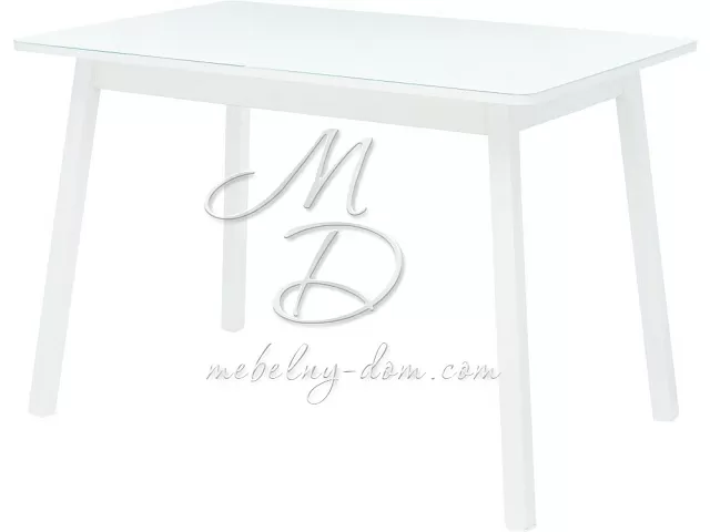 Стол Leset Морон, металл белый, стекло белое. Фото 1