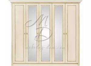 Шкаф распашной 5-ти дверный с зеркалами Палермо Т-755, ваниль от магазина Мебельный дом