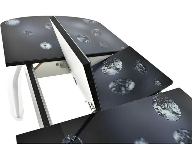 Обеденная группа (Стол Ривьера СВ фотопечать Текстура 9 и 4 стула Асти), черный. Фото 6