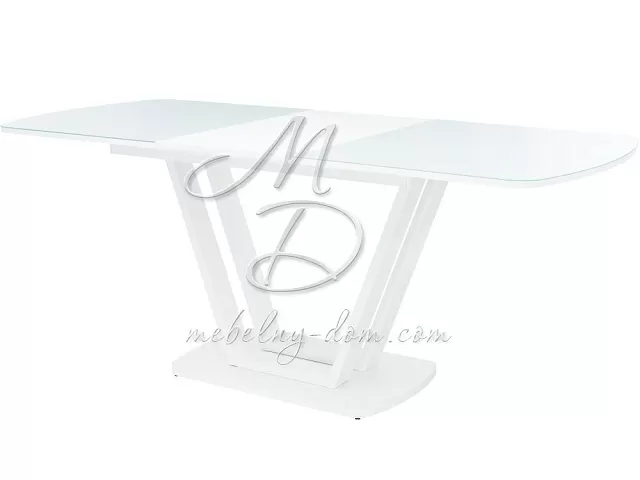 Стол Leset Каби, металл белый, стекло белое. Фото 3
