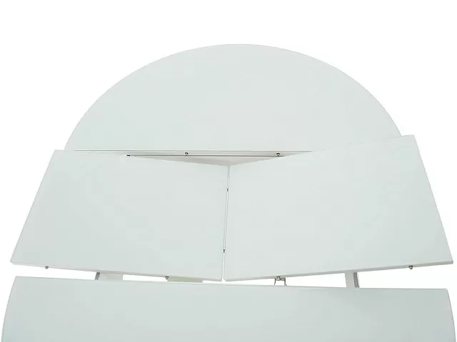 Стол «Ривьера» круг стекло белый, каркас белый. Фото 4