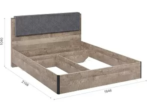 Кровать «Стокгольм» 160 МИ без основания под матрас, Дуб гранж песочный от магазина Мебельный дом