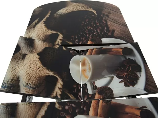Стол «Ривьера» фотопечать Кофе 22, хром. Фото 4