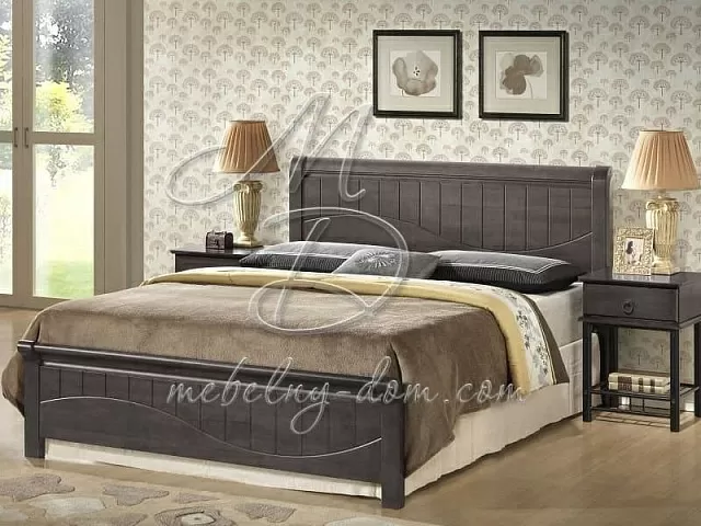 Кровать из массива гевеи «I-3655», серый. Фото 1