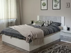 Кровать «Аврора» 160*200 (подъемник), Белый/ателье светлый от магазина Мебельный дом