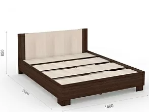 Кровать «Аврора» 160*200 (основание ЛДСП), Венге/Дуб молочный от магазина Мебельный дом