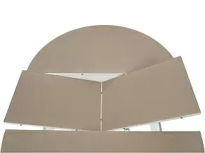 Стол «Ривьера» круг стекло капучино, каркас белый от магазина Мебельный дом