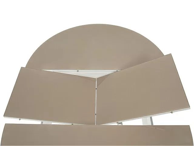 Стол «Ривьера» круг стекло капучино, каркас белый. Фото 4