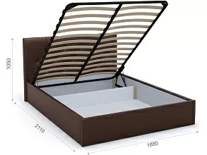 Кровать Женева 180 п/м с пуговицами, Dark brown от магазина Мебельный дом