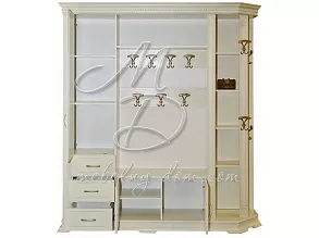 Шкаф комбинированный для прихожей «Верди Люкс 2» П433.02, слоновая кость от магазина Мебельный дом