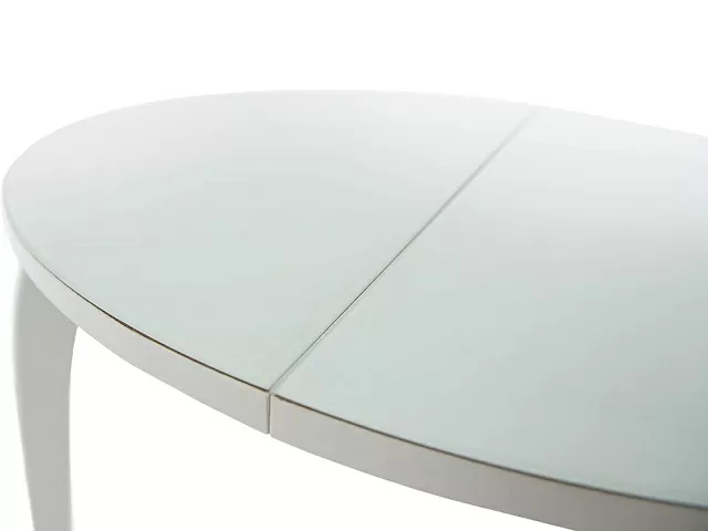 Стол «Ривьера» круг стекло белый, каркас белый. Фото 6