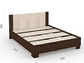 Кровать «Аврора» 140*200 (основание ЛДСП), Венге/Дуб молочный от магазина Мебельный дом