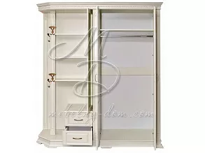 Шкаф комбинированный для прихожей «Верди Люкс 1» П433.01, слоновая кость от магазина Мебельный дом