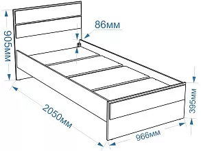 Кровать «Венеция» 90x200 ВН-900мп, Бодега белый/Ясень Орландо от магазина Мебельный дом