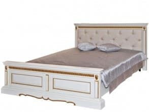 Кровать с мягкой спинкой «Милана 16п» П294.05, слоновая кость от магазина Мебельный дом
