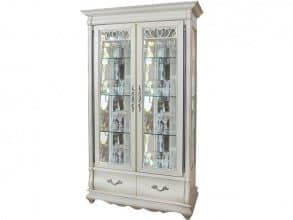 Шкаф с витриной «Оскар» ММ-210-02, белая эмаль от магазина Мебельный дом