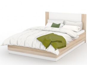 Кровать «Аврора» 160*200 (подъемник), Дуб сонома/Белый от магазина Мебельный дом