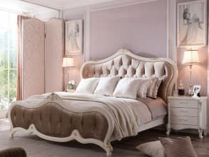 Кровать «Luisa» MK-5000-WG (180х200), белый с золотом от магазина Мебельный дом