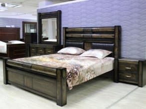 Кровать из массива гевеи «Victoria» 180*200, серый орех от магазина Мебельный дом