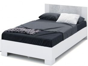 Кровать «Аврора» 120*200 (основание ЛДСП), Белый/Ателье светлый от магазина Мебельный дом