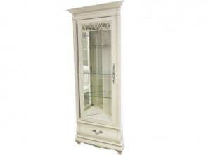 Шкаф с витриной угловой «Оскар» ММ-210-01У/01, белая эмаль от магазина Мебельный дом