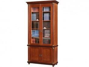 Книжный шкаф для библиотеки «Валенсия 2» П444.22, каштан от магазина Мебельный дом
