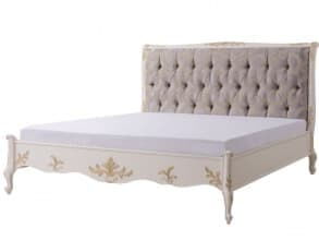 Кровать «Shantal» MK-5010-WG 180x200, белый с золотом от магазина Мебельный дом