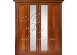 Шкаф распашной 4-х дверный с зеркалами Палермо Т-754, янтарь от магазина Мебельный дом