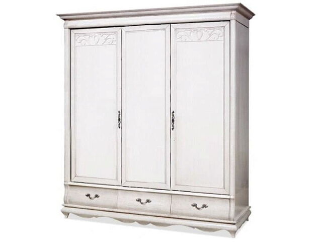 Шкаф для одежды «Оскар» ММ-216-01/03Б, белая эмаль. Фото 1