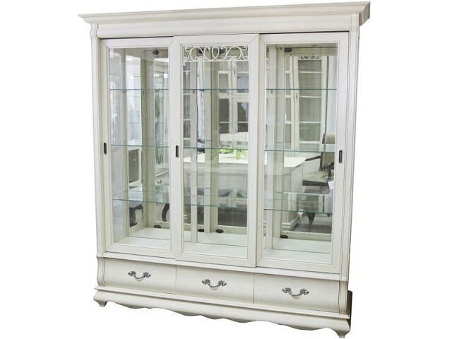 Шкаф с витриной «Оскар» ММ-210-03, белая эмаль. Фото 1