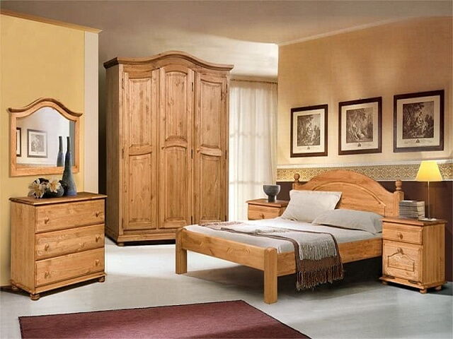 Спальня из массива сосны «Лотос 2». Фото 1
