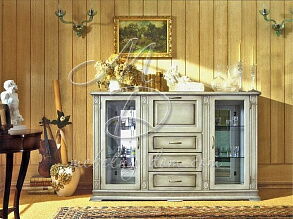 Шкаф комбинированный «Верди Люкс 3/2з» П487.12з, слоновая кость от магазина Мебельный дом
