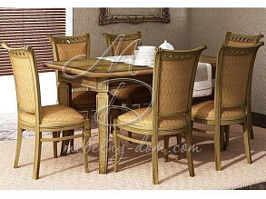 Обеденная группа со стульями (Стол Кинг 5Р и стулья Премиум 3049/S), дуб с патиной от магазина Мебельный дом