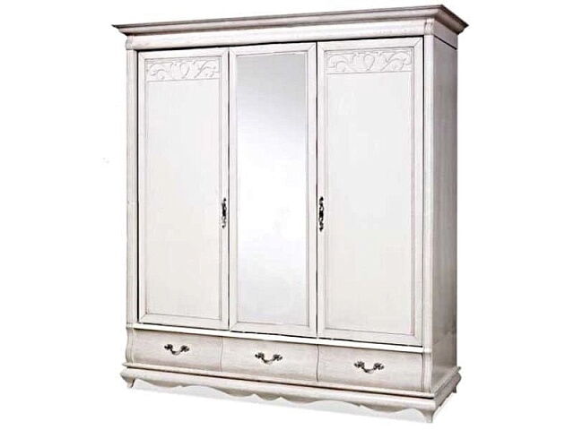Шкаф для одежды «Оскар» ММ-216-01/03, белая эмаль. Фото 1
