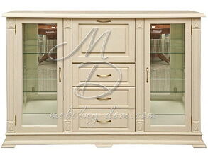 Шкаф комбинированный «Верди Люкс 3/2з» П487.12з, слоновая кость от магазина Мебельный дом
