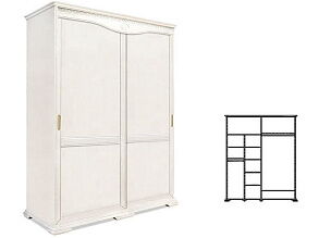 Шкаф-купе для одежды «Лика» ММ 137-01/02РБ, белая эмаль от магазина Мебельный дом