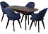 Обеденная группа (стол ПГ-01, массив Диагональ 6/5+4 кресла Клео, Темно-синий), опоры орех. Фото 3