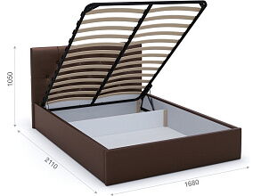 Кровать Женева 160 п/м с пуговицами, Dark brown от магазина Мебельный дом