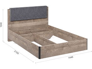 Кровать «Стокгольм» 140 МИ без основания под матрас, Дуб гранж песочный от магазина Мебельный дом