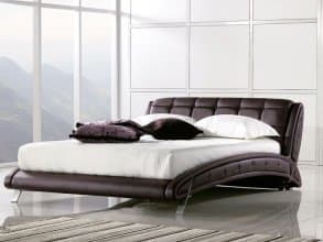Кожаная кровать «K 6662», коричневая от магазина Мебельный дом